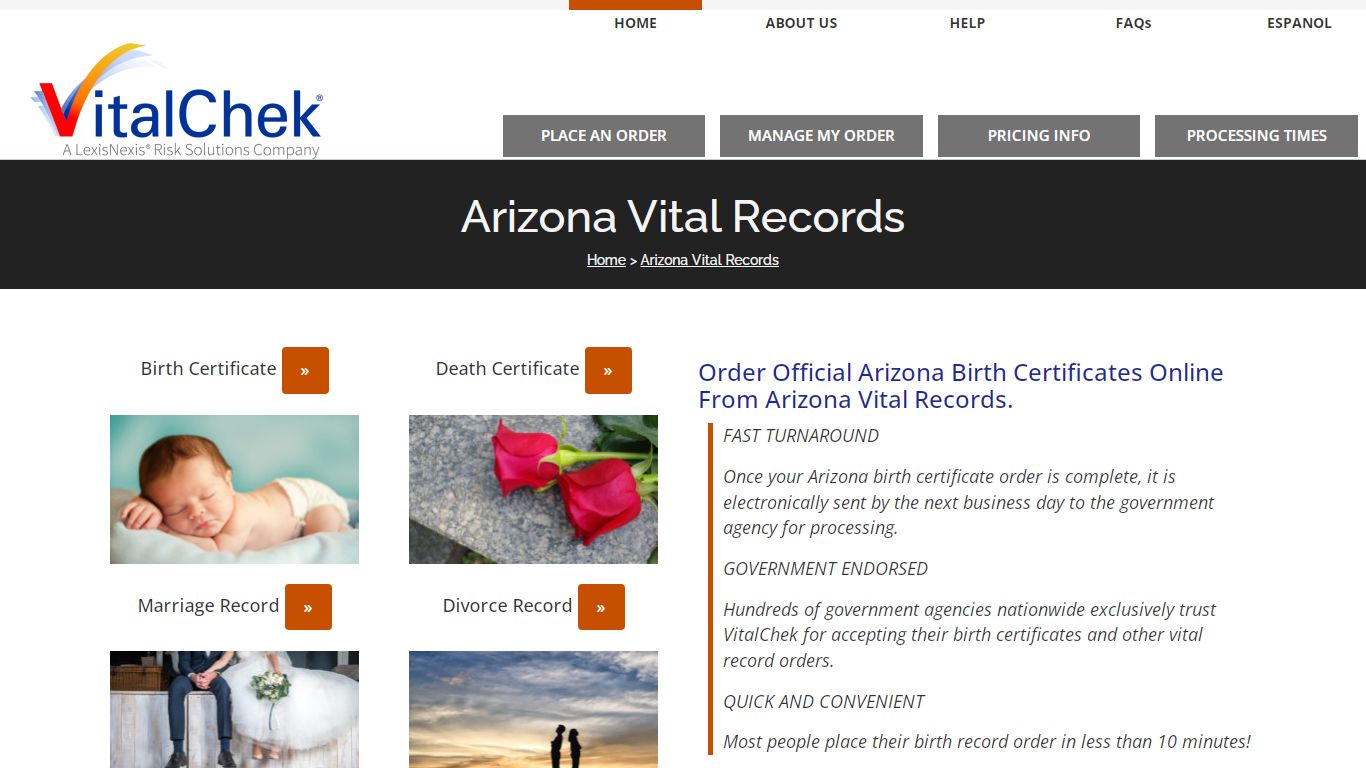 Arizona (AZ) Birth Certificates | Order Records - VitalChek